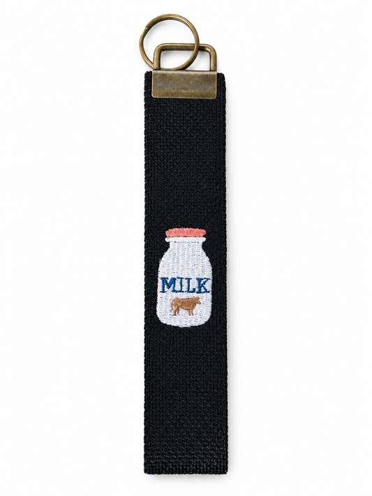 Embroidered Keychain - Milk Jar