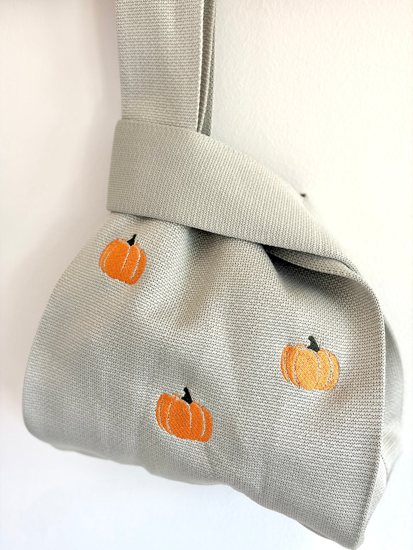 Pumpkin Embroidery Knit Bag