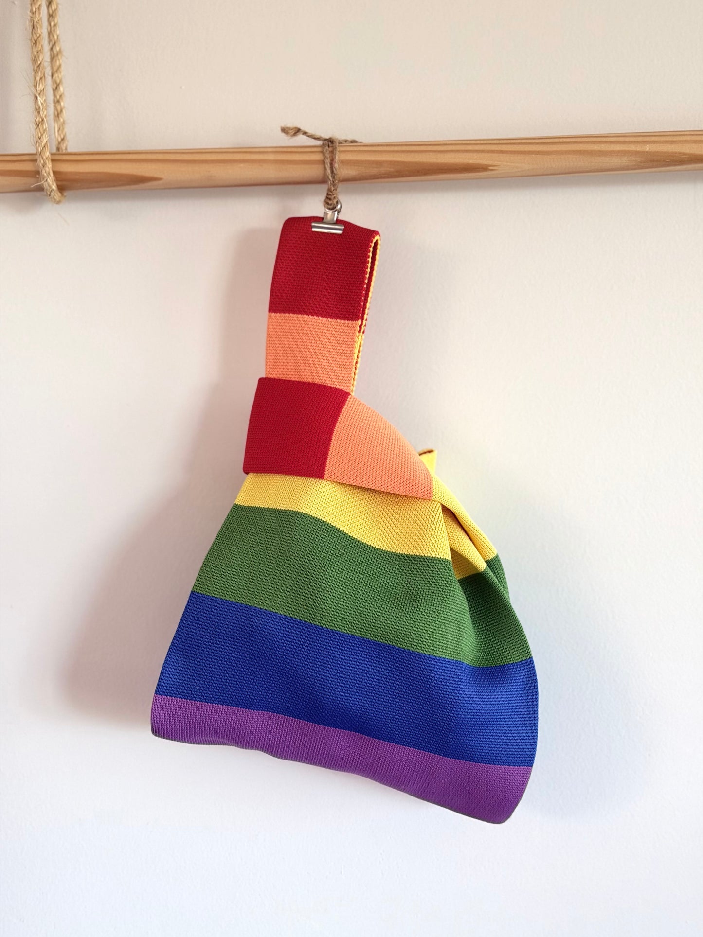 Rainbow Knit Tote Bag