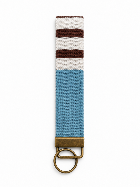 Knit Keychain - Brown Stripe