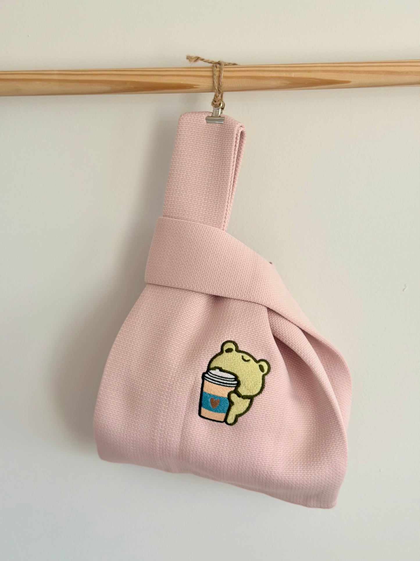 Embroidery Knit Bag -Frog