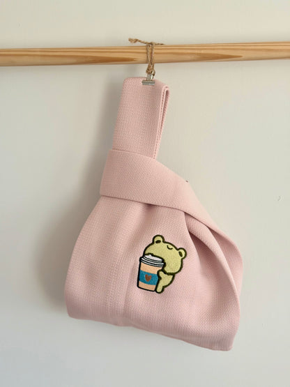 Embroidery Knit Bag -Frog