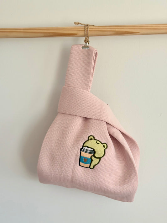 Embroidery Knit Bag -Frog