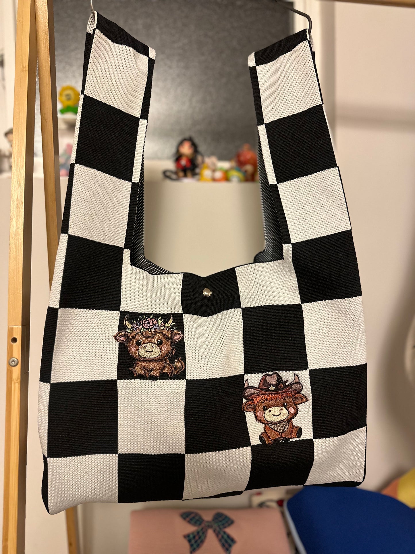 Large Embroidery Knit Bag  - Custom Patterns