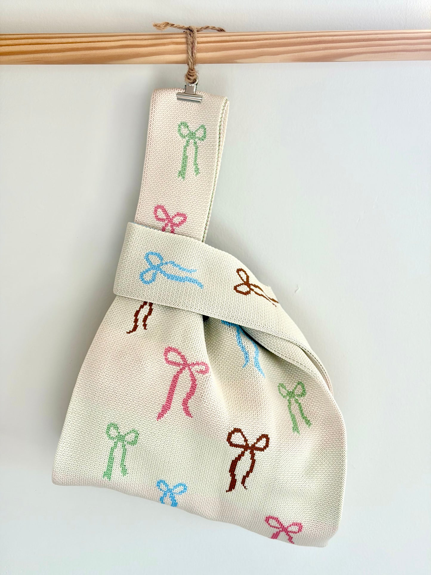 New! Knit Tote Bag - Bow