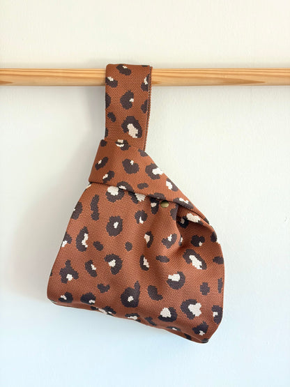Mocha Leopard Knit Tote Bag