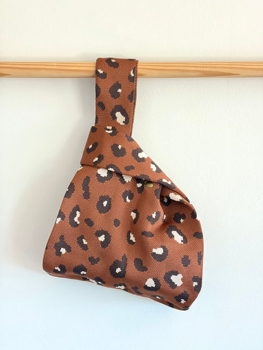 Mocha Leopard Knit Tote Bag