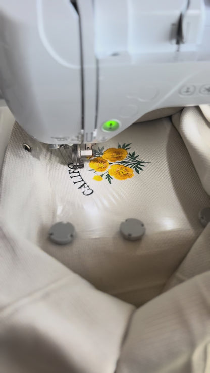 Large Embroidery Knit Bag - State Flower