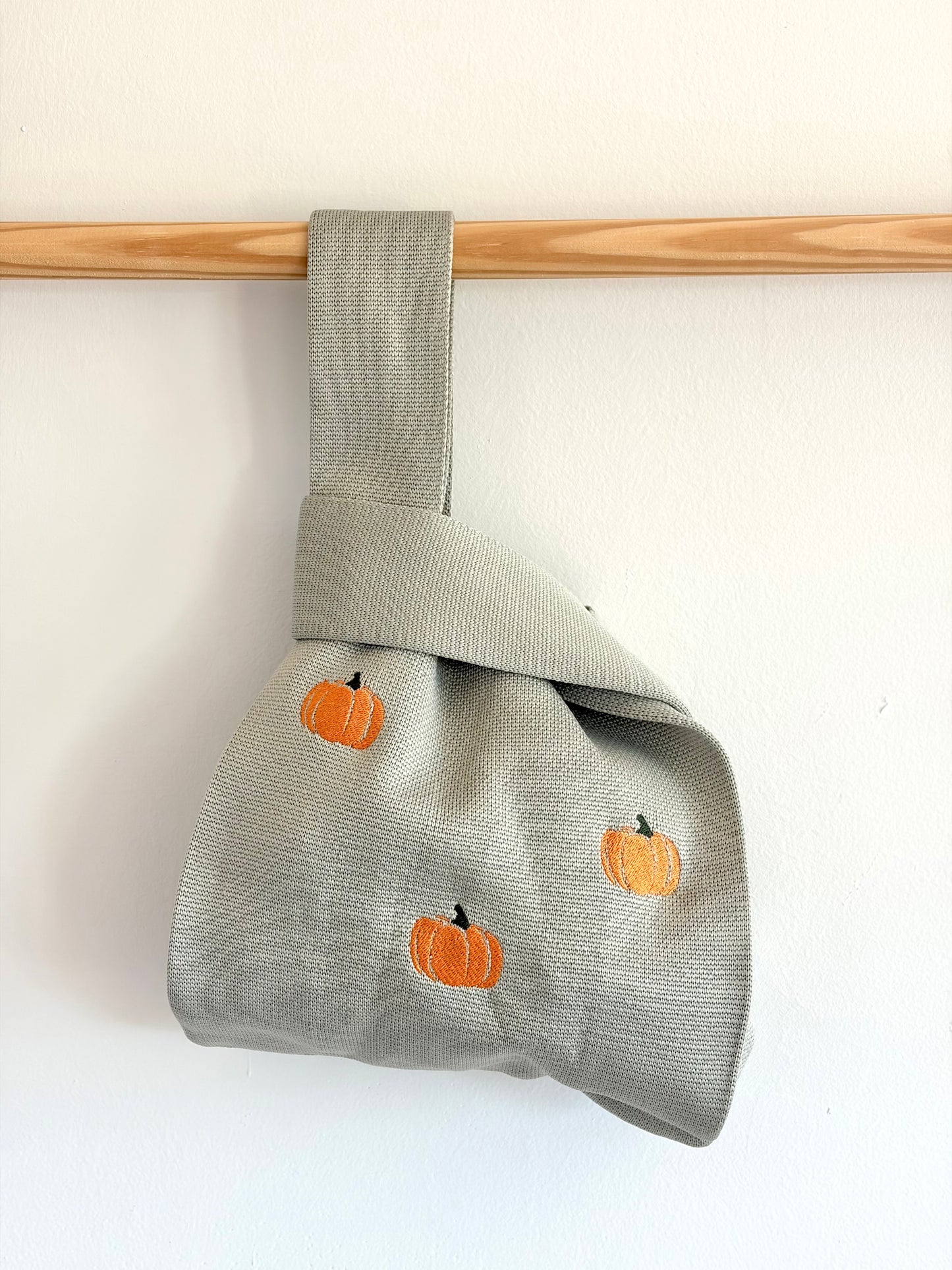 Pumpkin Embroidery Knit Bag
