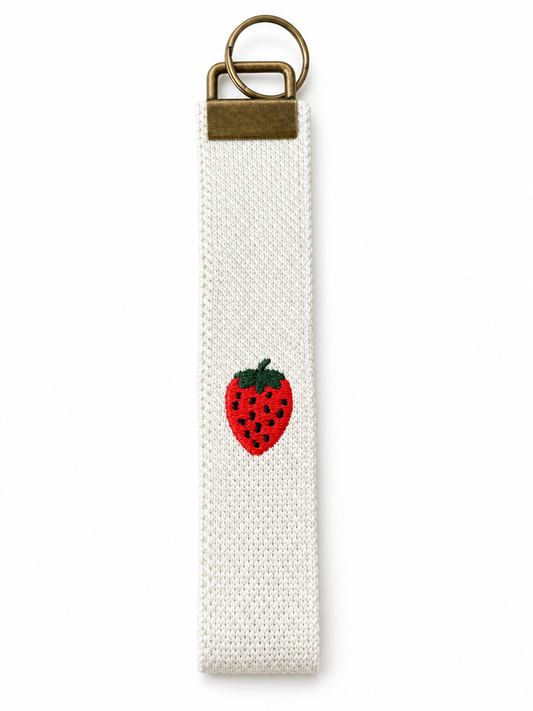 Embroidered Keychain - Strawberry